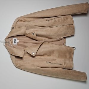 BB Dakota by Steve Madden Tan Faux Suede Moto Jacket Size S